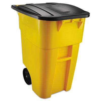 View larger image of Square Brute Rollout Container, 50 gal, Molded Plastic, Yellow