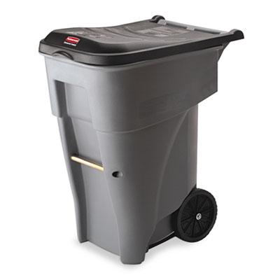 View larger image of Brute Roll-Out Heavy-Duty Container, 65 gal, Polyethylene, Gray