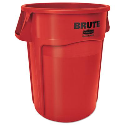 View larger image of Vented Round Brute Container, 44 gal, Plastic, Red, 4/Carton
