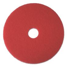 Buffing Floor Pads, 17" Diameter, Red, 5/Carton