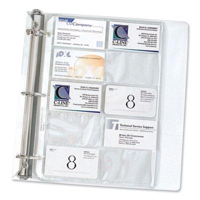 View larger image of Business Card Binder Pages, Holds 20 Cards, 8 1/8 x 11 1/4, Clear, 10/Pack