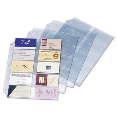 View larger image of Business Card Refill Pages, Holds 200 Cards, Clear, 20 Cards/Sheet, 10/Pack
