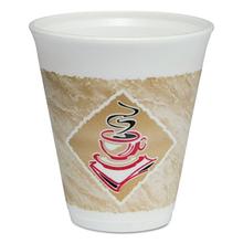Cafe' G Foam Hot/Cold Cups, 12 oz, Brown/Red/White, 20/Pack