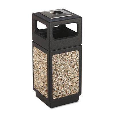 View larger image of Canmeleon Aggregate Panel Receptacles, 15 gal, Polyethylene/Stainless Steel, Black