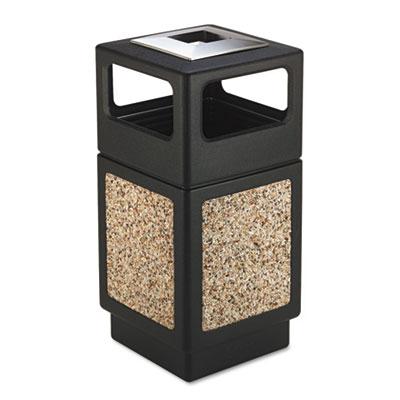 View larger image of Canmeleon Aggregate Panel Receptacles, 38 gal, Polyethylene/Stainless Steel, Black