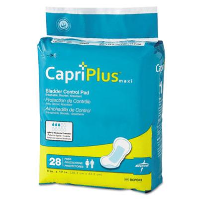 View larger image of Capri Plus Bladder Control Pads, Ultra Plus, 8" x 17", 28/Pack, 6/Carton