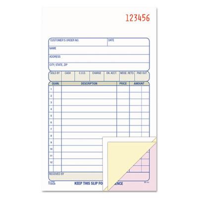 View larger image of Carbonless Sales Order Book, Three-Part Carbonless, 4.19 X 7.19, 50 Forms