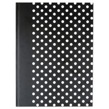Casebound Hardcover Notebook, 1-Subject, Wide/Legal Rule, Black/White Cover, (150) 10.25 x 7.63 Sheets