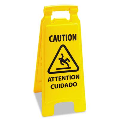View larger image of Caution Safety Sign For Wet Floors, 2-Sided, Plastic, 10 x 2 x 26, Yellow