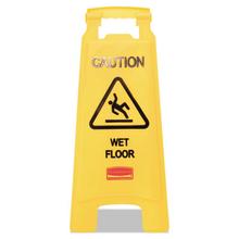 Caution Wet Floor Floor Sign, Plastic, 11 x 12 x 25, Bright Yellow