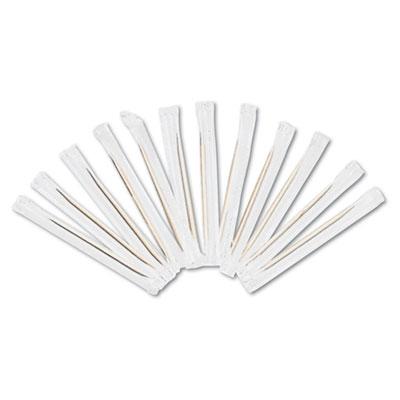 View larger image of Cello-Wrapped Round Wood Toothpicks, 2 1/2", Natural, 1000/Box, 15 Boxes/Carton