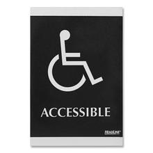 Century Series Office Sign, Accessible, 6 x 9, Black/Silver