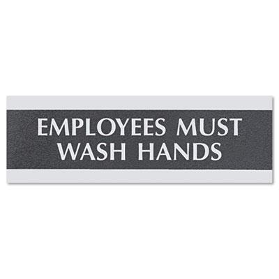 View larger image of Century Series Office Sign, Employees Must Wash Hands, 9 x 3