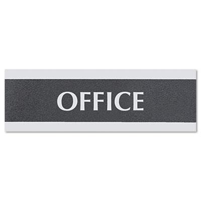 View larger image of Century Series Office Sign, OFFICE, 9 x 3, Black/Silver
