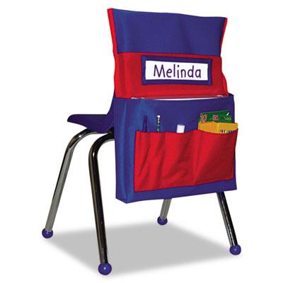 View larger image of Chairback Buddy Pocket Chart, 7 Pockets, 15 X 19, Blue/red