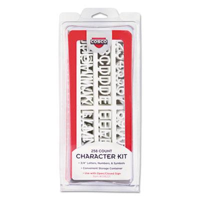 View larger image of Character Kit, Letters, Numbers, Symbols, Helvetica, White, 0.75"h, 258 Pieces