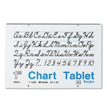 Chart Tablets, Presentation Format (1" Rule), 24 x 16, White, 30 Sheets