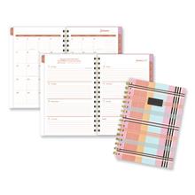 Cher Weekly/Monthly Planner, Plaid Artwork, 8.5 x 6.38, Pink/Blue/Orange Cover, 12-Month (Jan to Dec): 2024