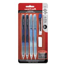Chroma Mechanical Pencils with Tube of Lead/Erasers, 0.7 mm, HB (#2), Black Lead, Assorted Barrel Colors, 4/Set