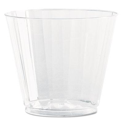 View larger image of Classic Crystal Plastic Tumblers, 9 oz., Clear, Fluted, Squat, 12/Pack