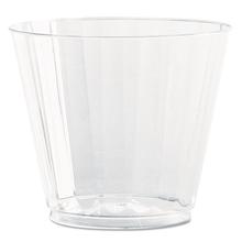Classic Crystal Plastic Tumblers, 9 oz., Clear, Fluted, Squat, 12/Pack