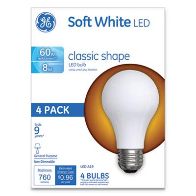 View larger image of Classic LED Soft White Non-Dim A19 Light Bulb, 8 W, 4/Pack