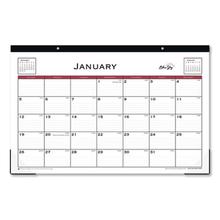Enterprise Desk Pad, Geometric Artwork, 17 x 11, White/Gray Sheets, Black Binding, Clear Corners, 12-Month (Jan-Dec): 2024