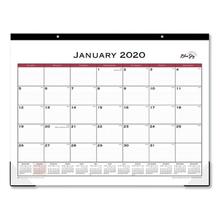 Enterprise Desk Pad, Geometric Artwork, 22 x 17, White/Gray Sheets, Black Binding, Clear Corners, 12-Month (Jan-Dec): 2024