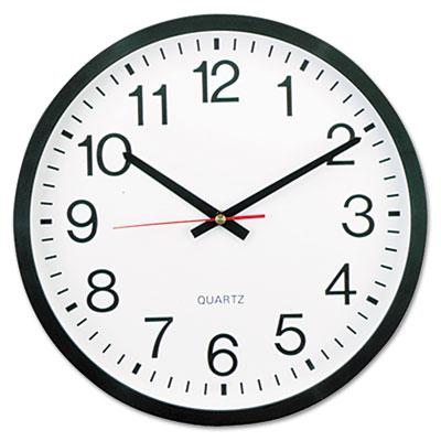View larger image of Classic Round Wall Clock, 12.63" Overall Diameter, Black Case, 1 AA (sold separately)