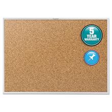 Classic Series Cork Bulletin Board, 24 x 18, Tan Surface, Silver Aluminum Frame