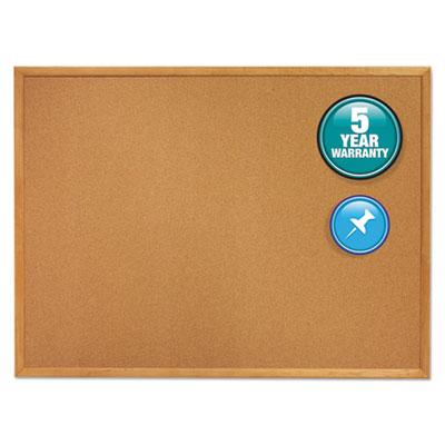 View larger image of Classic Series Cork Bulletin Board, 36 x 24, Tan Surface, Oak Fiberboard Frame