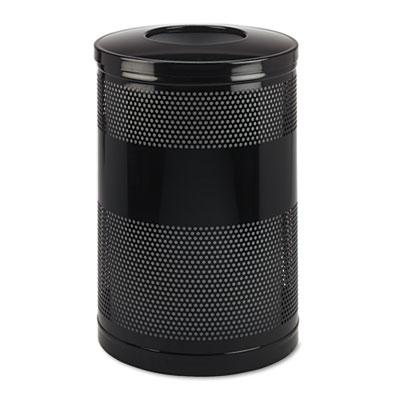View larger image of Classics Perforated Open Top Receptacle, 51 gal, Steel, Black