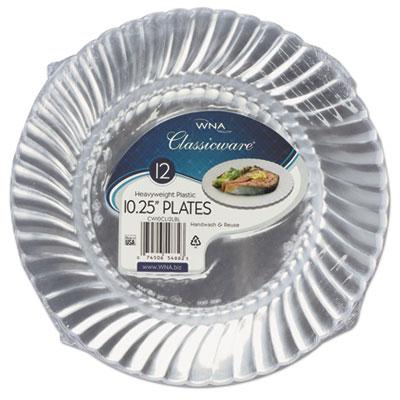 View larger image of Classicware Plastic Dinnerware Plates, 10 1/4" Dia, Clear, 12/Pack