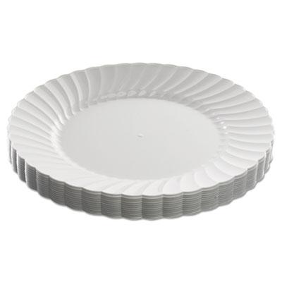 View larger image of Classicware Plastic Dinnerware Plates, 9" Dia, White, 12/Pack