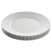 Classicware Plastic Dinnerware Plates, 9" Dia, White, 12/Pack