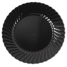 Classicware Plastic Plates, 6" Dia., Black, Round, 10 Plates/Pack