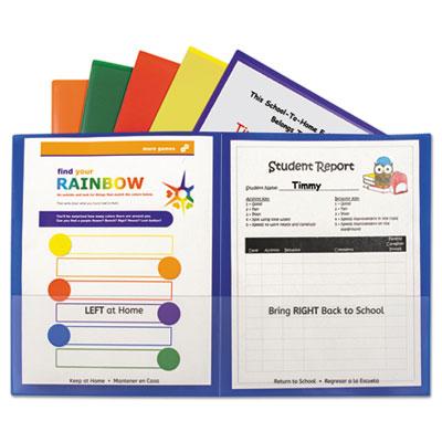 View larger image of Classroom Connector Folders, 11 X 8.5, Clear/assorted, 6/pack