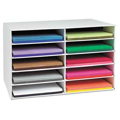 View larger image of CLASSROOM CONSTRUCTION PAPER STORAGE, 10 COMPARTMENTS, 26.88 X 16.88 X 18.5, WHITE