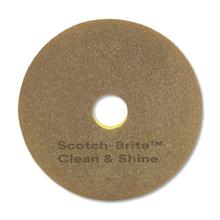 Clean and Shine Pad, 17" Diameter, Yellow/Gold, 5/Carton
