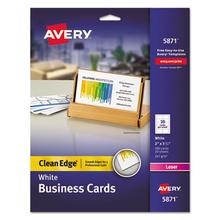 Clean Edge Business Cards, Laser, 2 x 3 1/2, White, 200/Pack