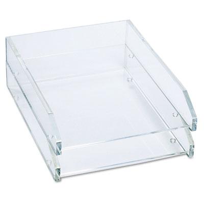 View larger image of Clear Acrylic Letter Tray, 2 Sections, Letter Size Files, 10.5" x 13.75" x 2.5", Clear, 2/Pack