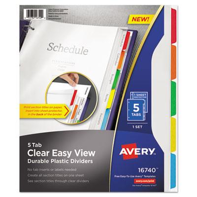 View larger image of Clear Easy View Plastic Dividers with Multicolored Tabs and Sheet Protector, 5-Tab, 11 x 8.5, Clear, 1 Set