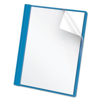 View larger image of Clear Front Standard Grade Report Cover, Three-Prong Fastener, 0.5" Capacity, 8.5 X 11, Clear/light Blue, 25/box