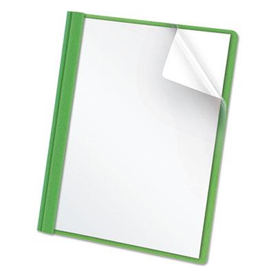 View larger image of Clear Front Standard Grade Report Cover, Three-Prong Fastener, 0.5" Capacity, 8.5 X 11, Clear/green, 25/box