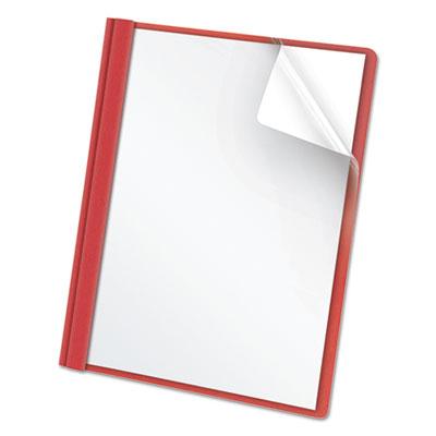 View larger image of Clear Front Standard Grade Report Cover, Three-Prong Fastener, 0.5" Capacity, 8.5 X 11, Clear/red, 25/box