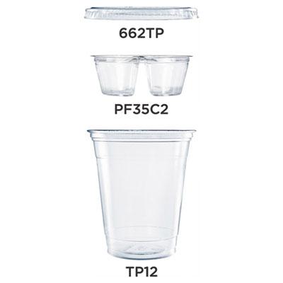 View larger image of Clear PET Cups with Two Compartment Insert, 12 oz, Clear, 500 Sets/Carton