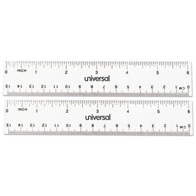 View larger image of Clear Plastic Ruler, Standard/Metric, 6", 2/Pack