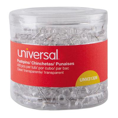 View larger image of Clear Push Pins, Plastic, Clear, 0.38", 400/Pack