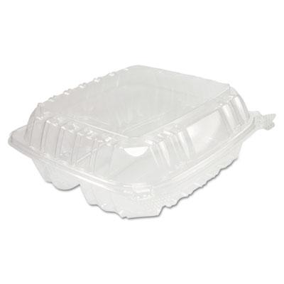 View larger image of ClearSeal Hinged-Lid Plastic Containers, 8.25 x 8.25 x 3, Clear, Plastic, 125/Pack, 2 Packs/Carton