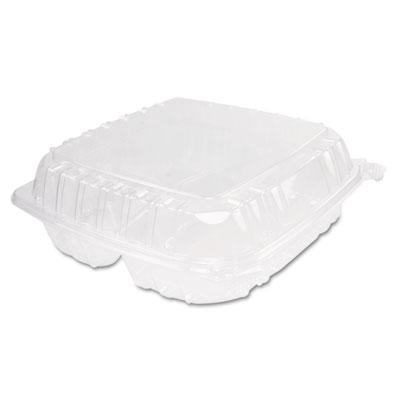 View larger image of ClearSeal Hinged-Lid Plastic Containers, 3-Compartment, 9.4 x 8.9 x 3, Plastic, 100/Bag, 2 Bags/Carton